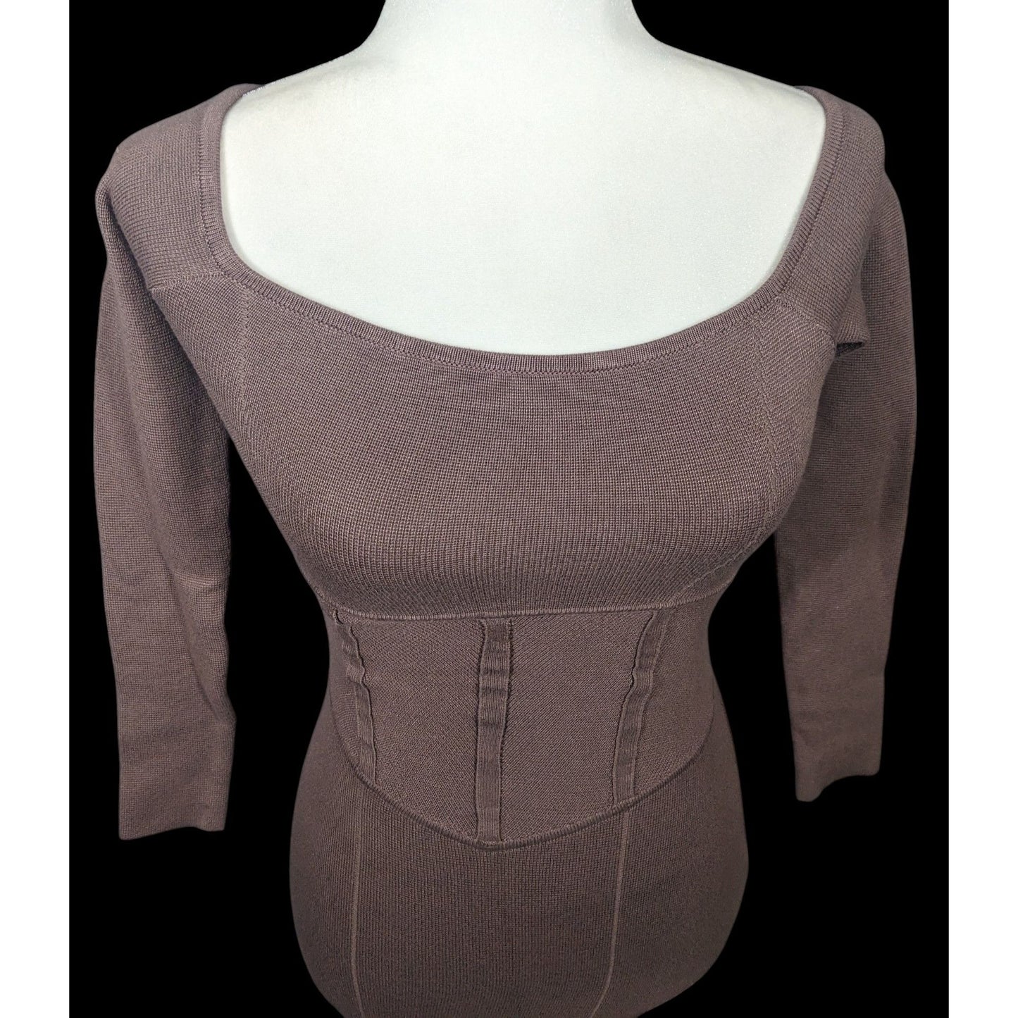 Abercrombie & Fitch Black Knit Faux Corset Waist Dress Size XSP