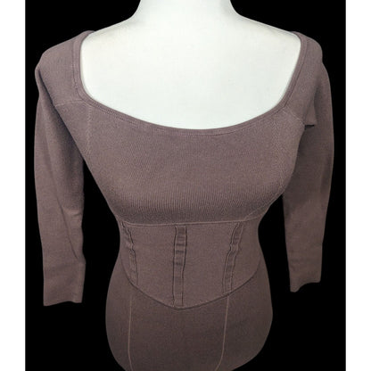 Abercrombie & Fitch Black Knit Faux Corset Waist Dress Size XSP