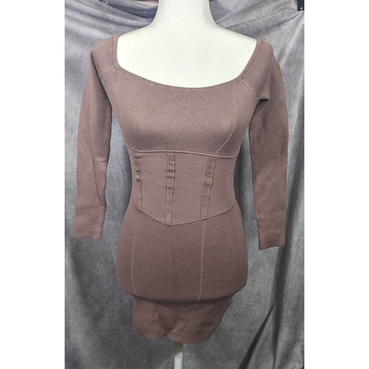 Abercrombie & Fitch Black Knit Faux Corset Waist Dress Size XSP