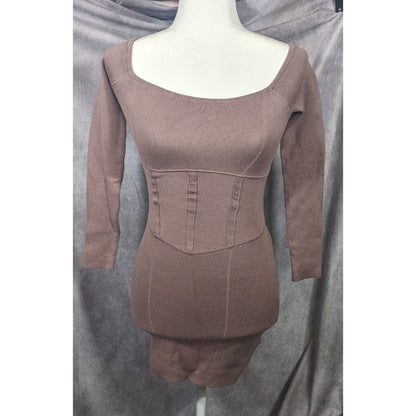 Abercrombie & Fitch Black Knit Faux Corset Waist Dress Size XSP