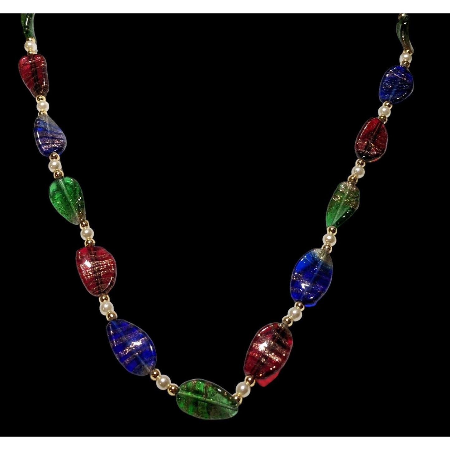 Rainbow Glitter Glass Necklace