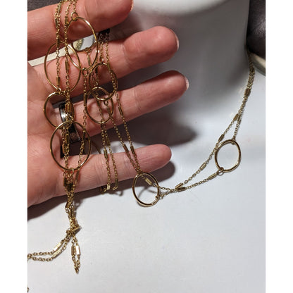 Multilayer Gold Chain Open Loop Necklace