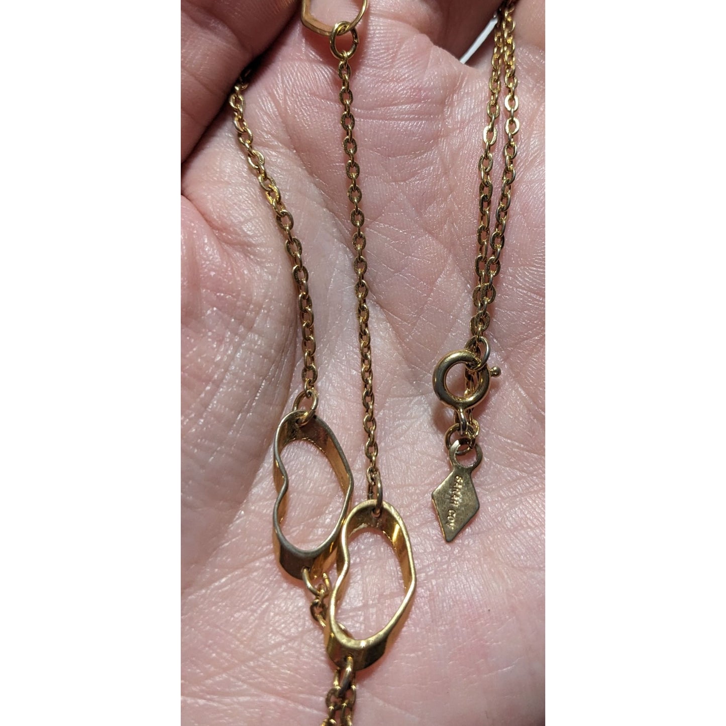 Vintage Sarah Coventry Open Heart Gold Necklace