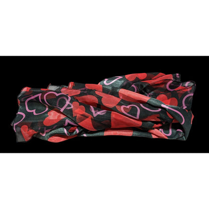 Red And Black Heart Scarf