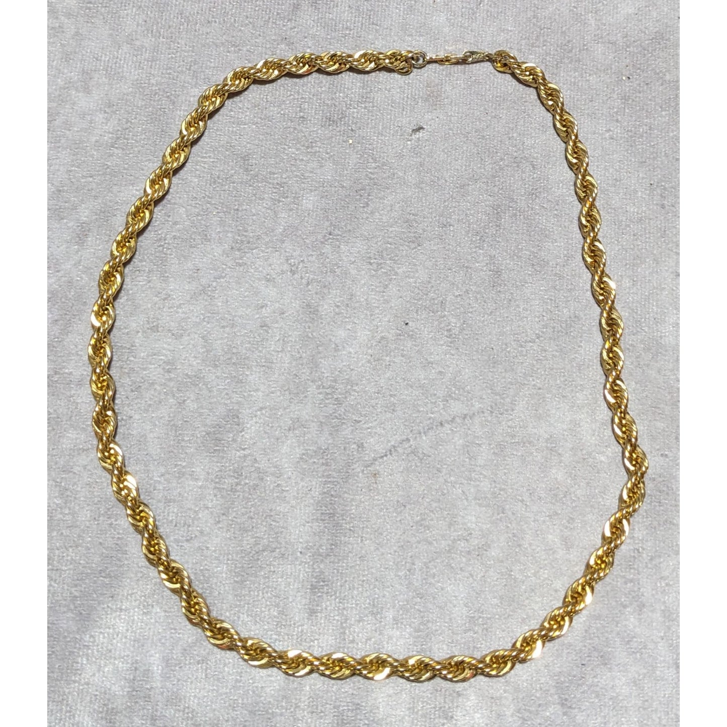 24K Gold Plated Rope Chain Necklace