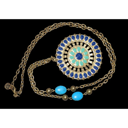 JS Collection Bohemian Enamel Medallion Necklace