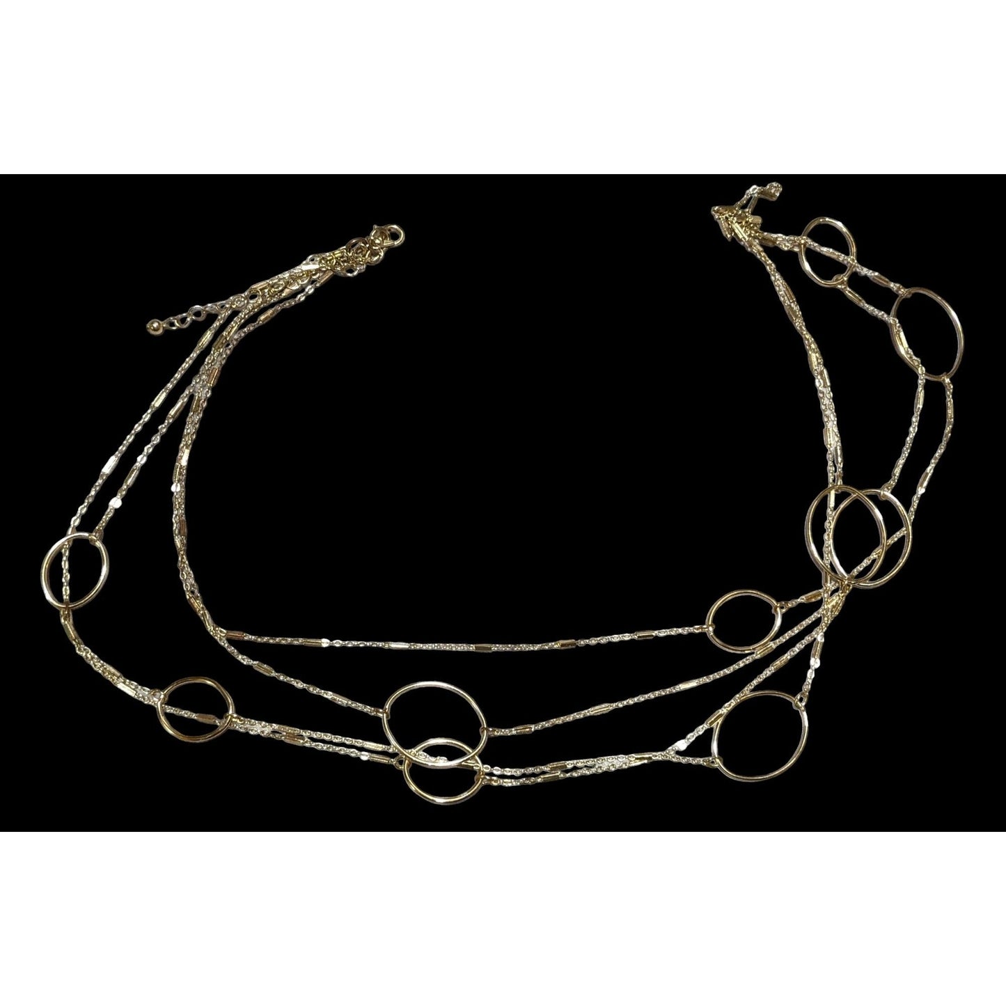 Multilayer Gold Chain Open Loop Necklace