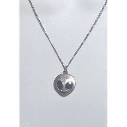 Silver Alien Face Necklace