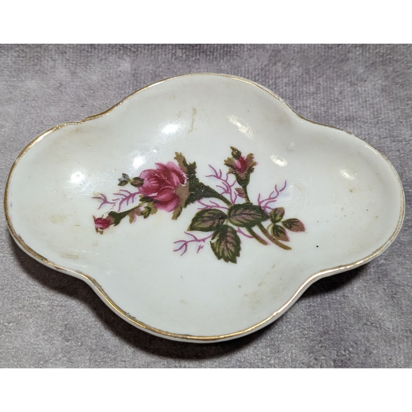 Vintage Floral Japanese Trinket Dish