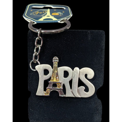 Paris France Silver Tone Souvenir Keychain