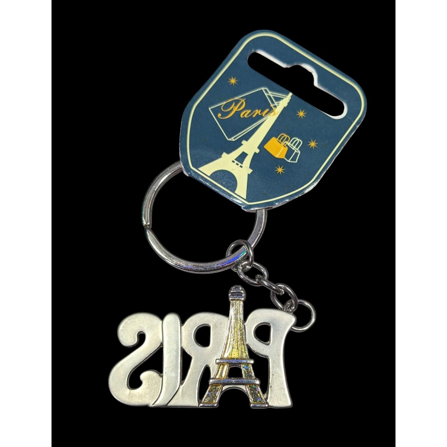 Paris France Silver Tone Souvenir Keychain