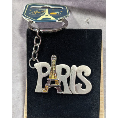 Paris France Silver Tone Souvenir Keychain