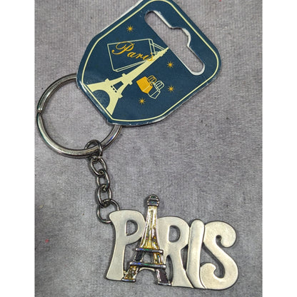 Paris France Silver Tone Souvenir Keychain