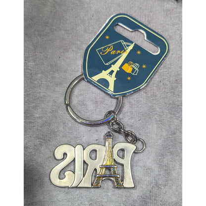Paris France Silver Tone Souvenir Keychain