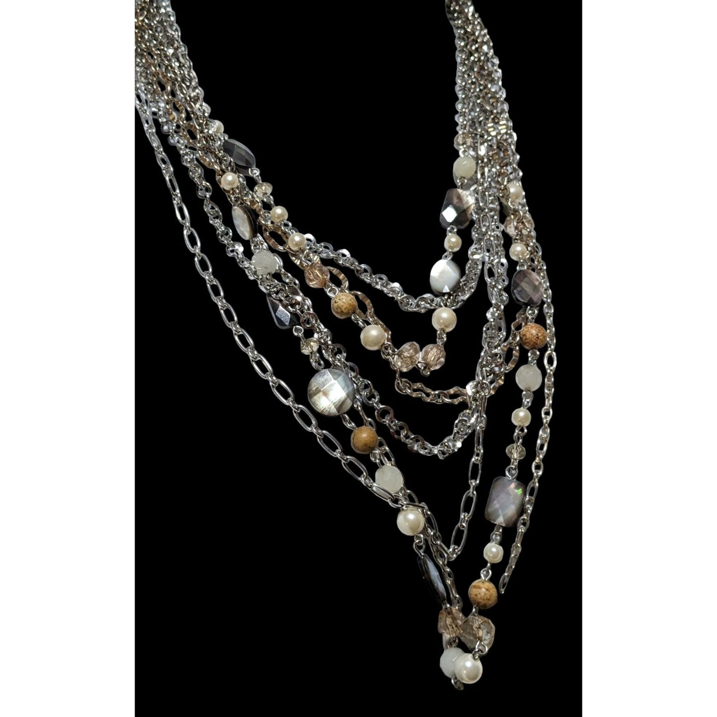 Multilayer Gemstone Chain Necklace