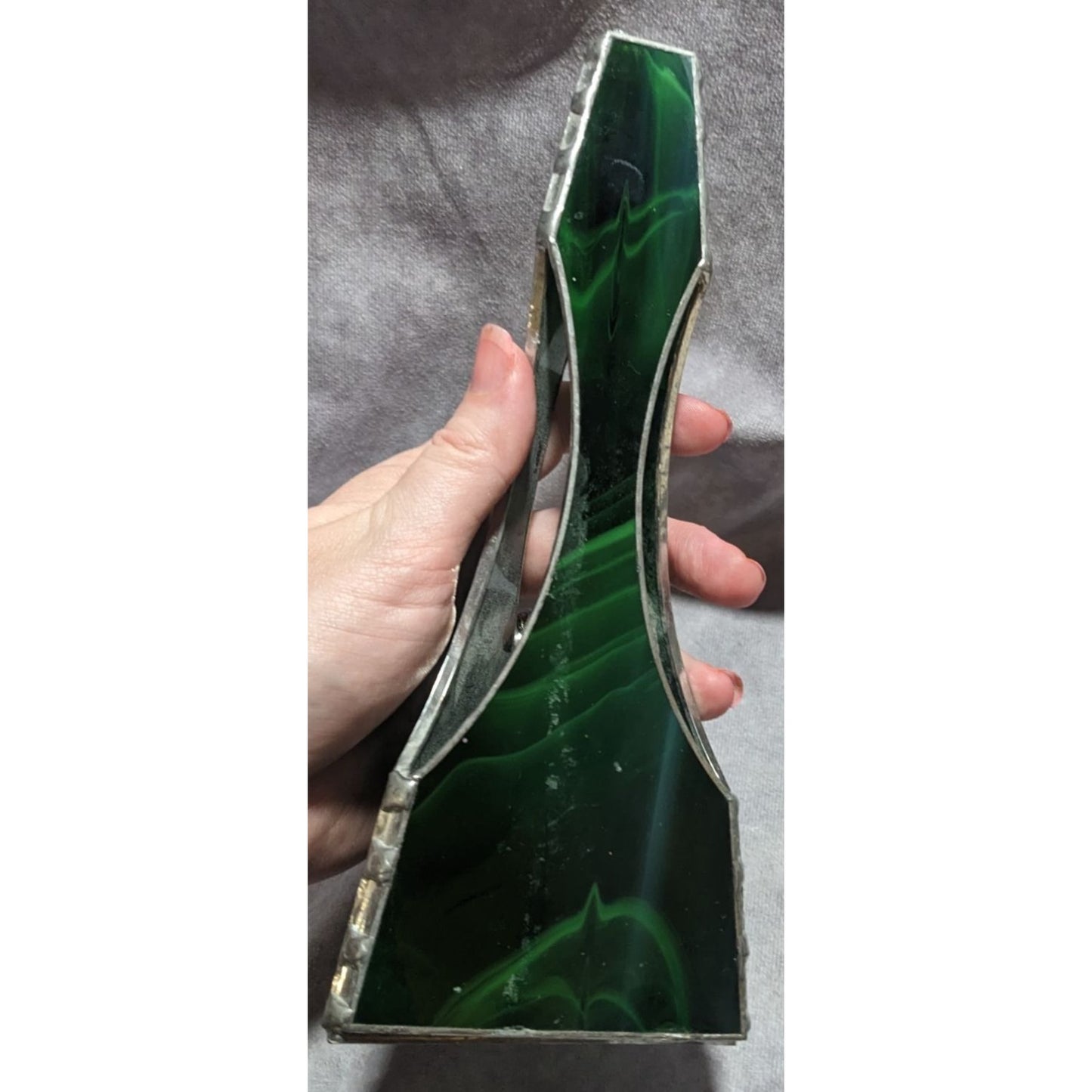 Green Marbled Stained Glass Decor