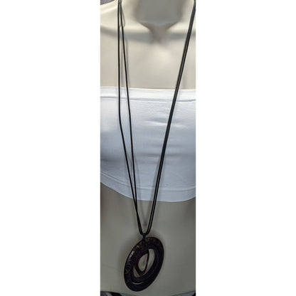 Bohemian Abstract Layered Ring Purple And Gold Tone Adjustable Necklace