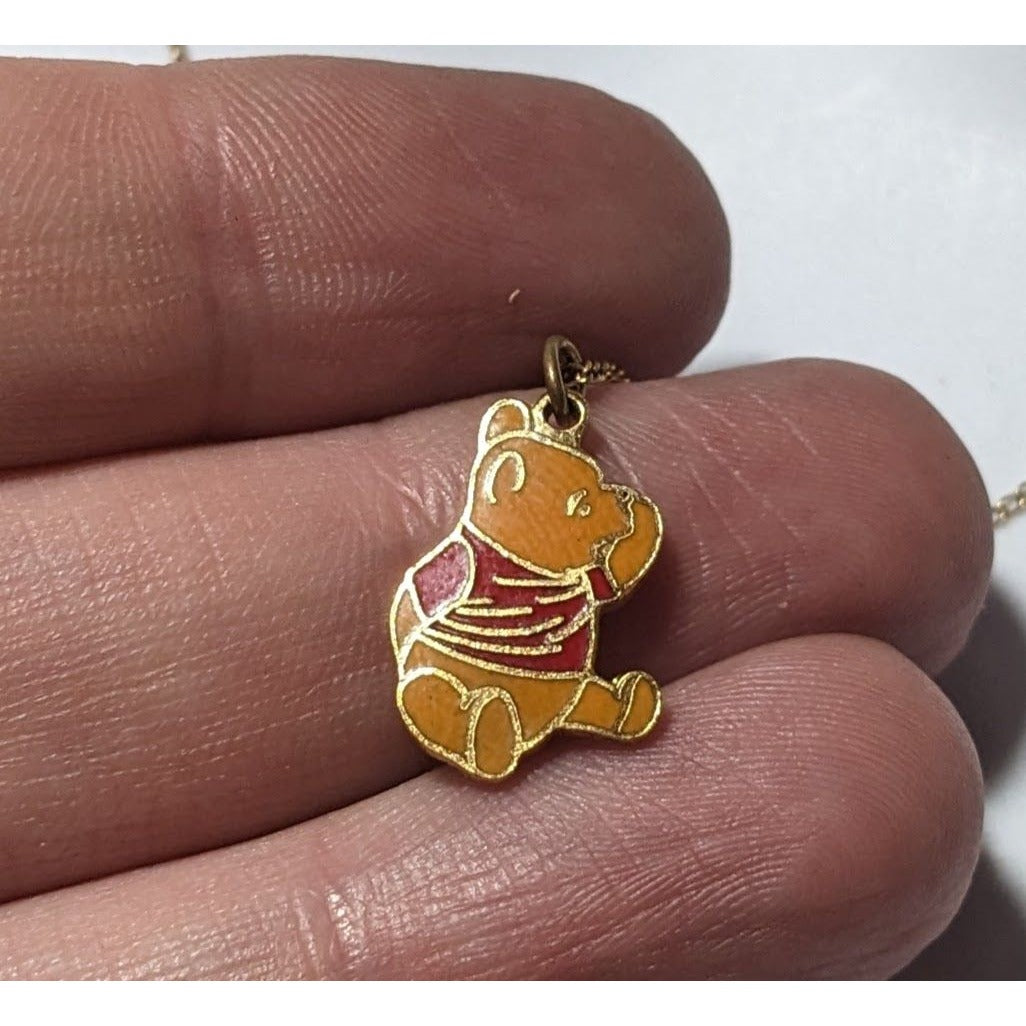 Vintage Minimalist Disney Pooh Charm Necklace