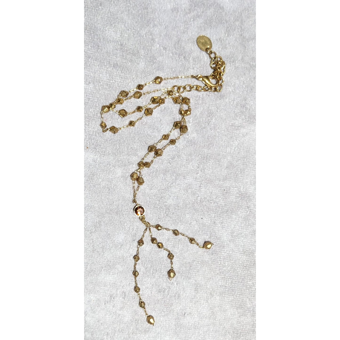 Y2K Icing Gold Beaded Tassel Necklace