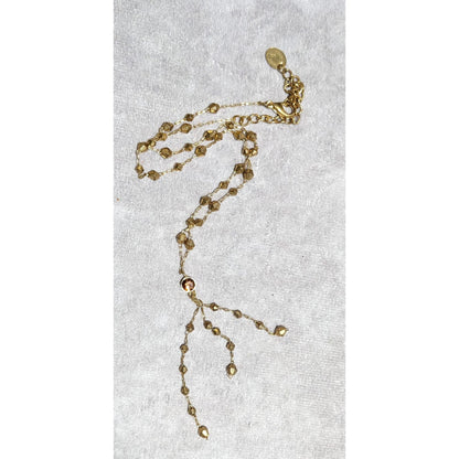 Y2K Icing Gold Beaded Tassel Necklace