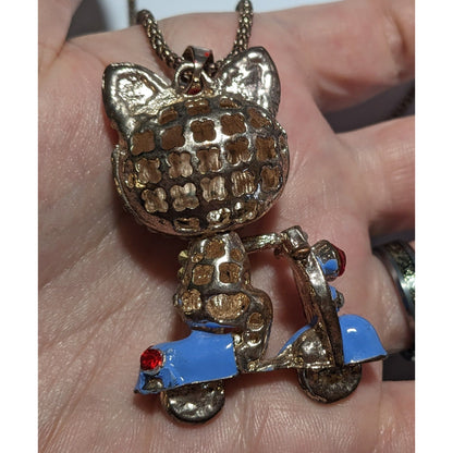 Betsey Johnson Fox Scooter Pendant Necklace