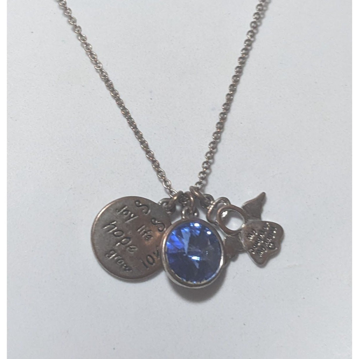 My Daughter My Angel Blue Charm Necklace