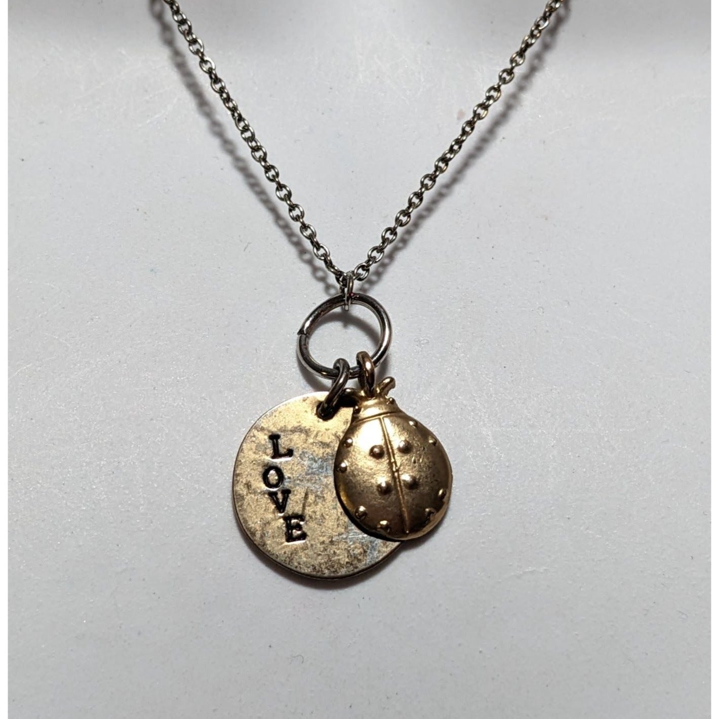 Gold Ladybug Love Charm Necklace