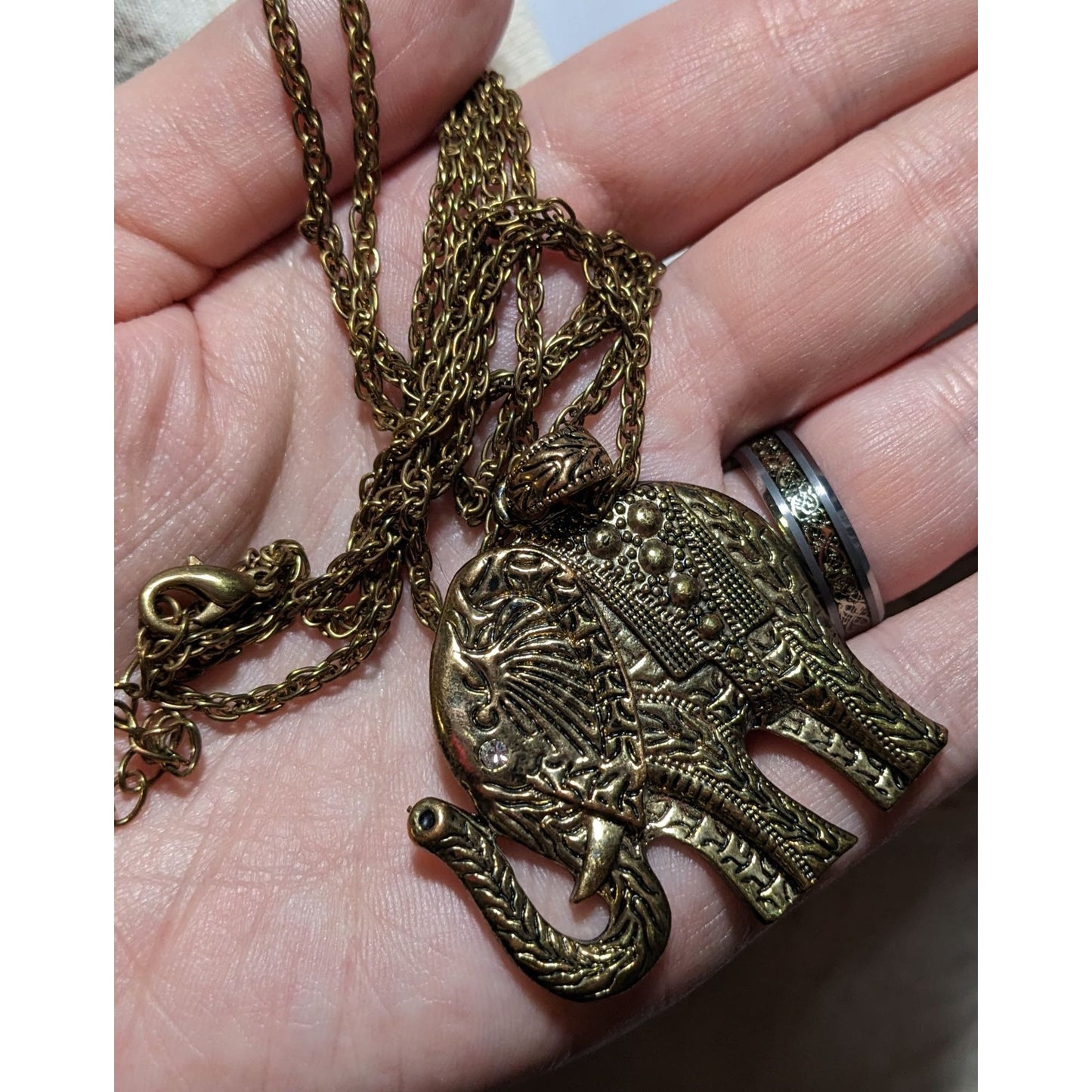 Gold Bohemian Elephant Neckalce