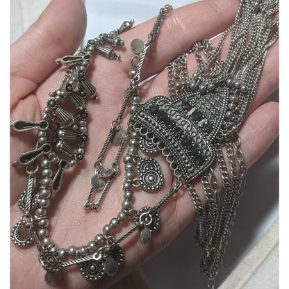 Bohemian Multilayer Charm Fringe Necklace