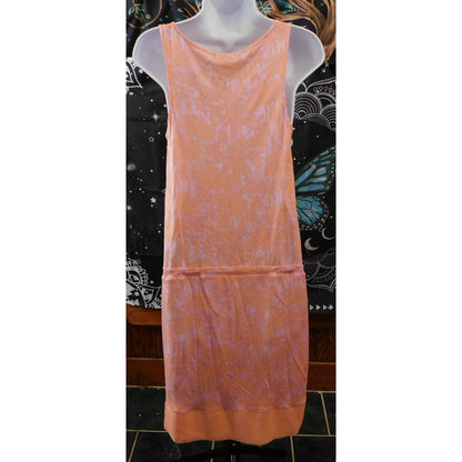 Armani Exchange Pink Palm Tree Sleeveless Drawstring Dress