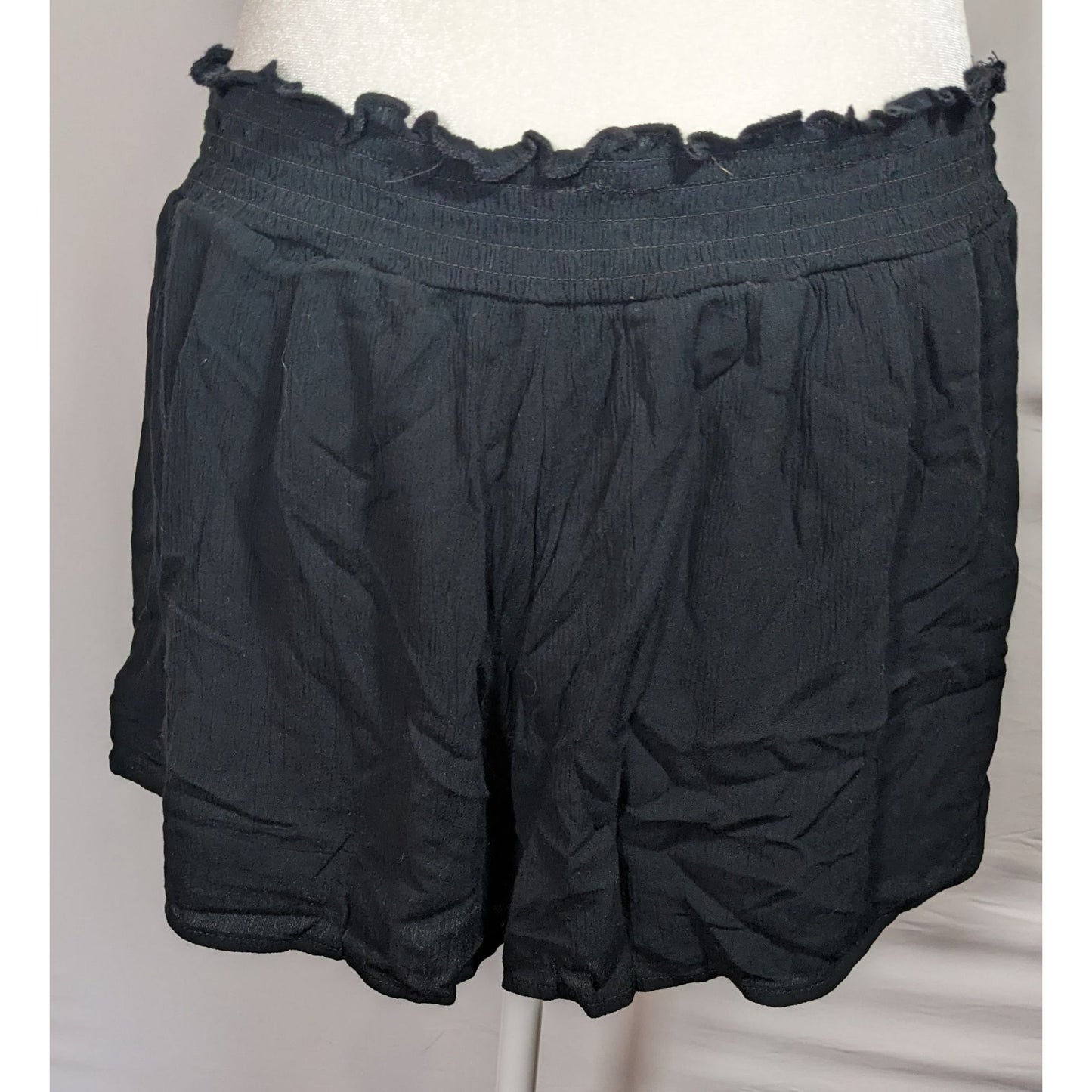Kendall & Kylie Black Shorts With Gold Floral Embroidery