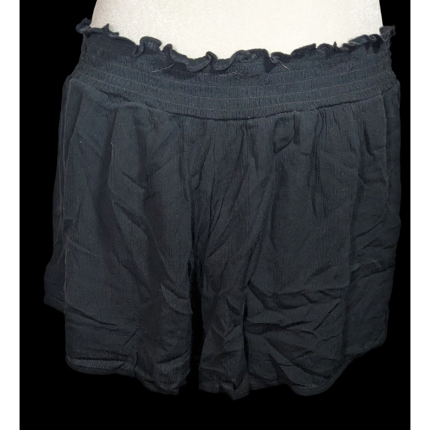 Kendall & Kylie Black Shorts With Gold Floral Embroidery
