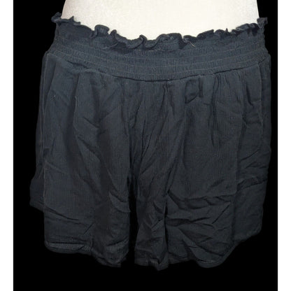 Kendall & Kylie Black Shorts With Gold Floral Embroidery