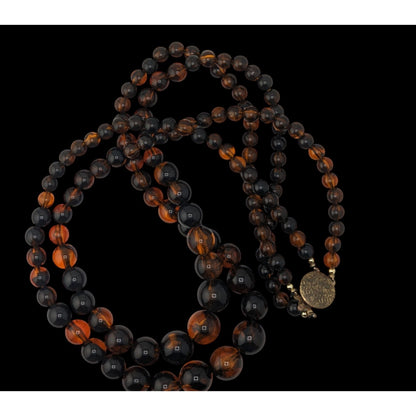 Vintage Double Strand Amber Lucite Necklace