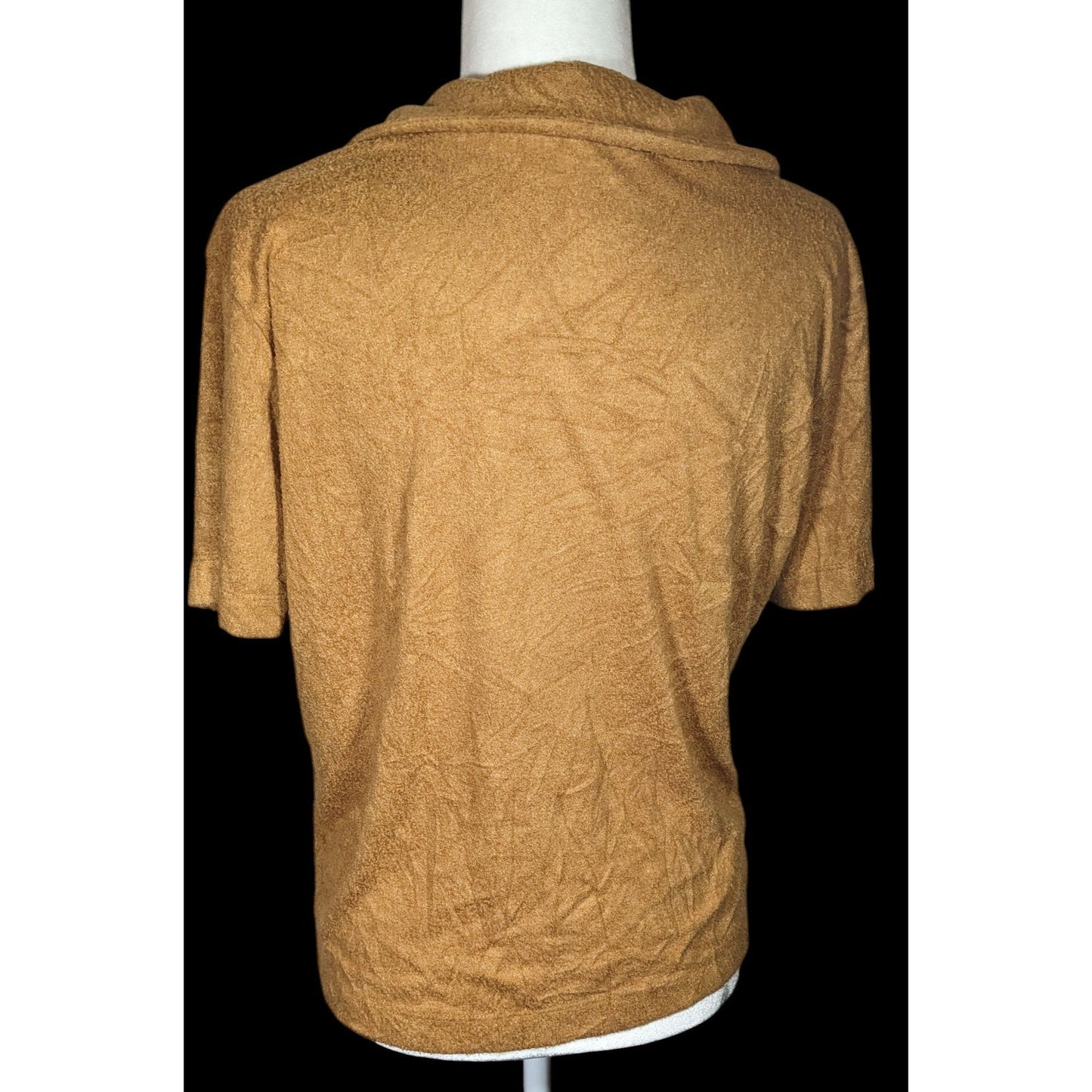 Double Zero Plush Brown Collared V-Neck Shirt