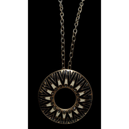 Vintage Boho Chic Sunburst Pendant Necklace