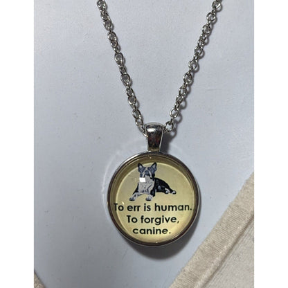 Yellow And Silver Dog Lover Pendant Necklace