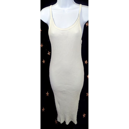 Zara White Rib Knit Bodycon Dress