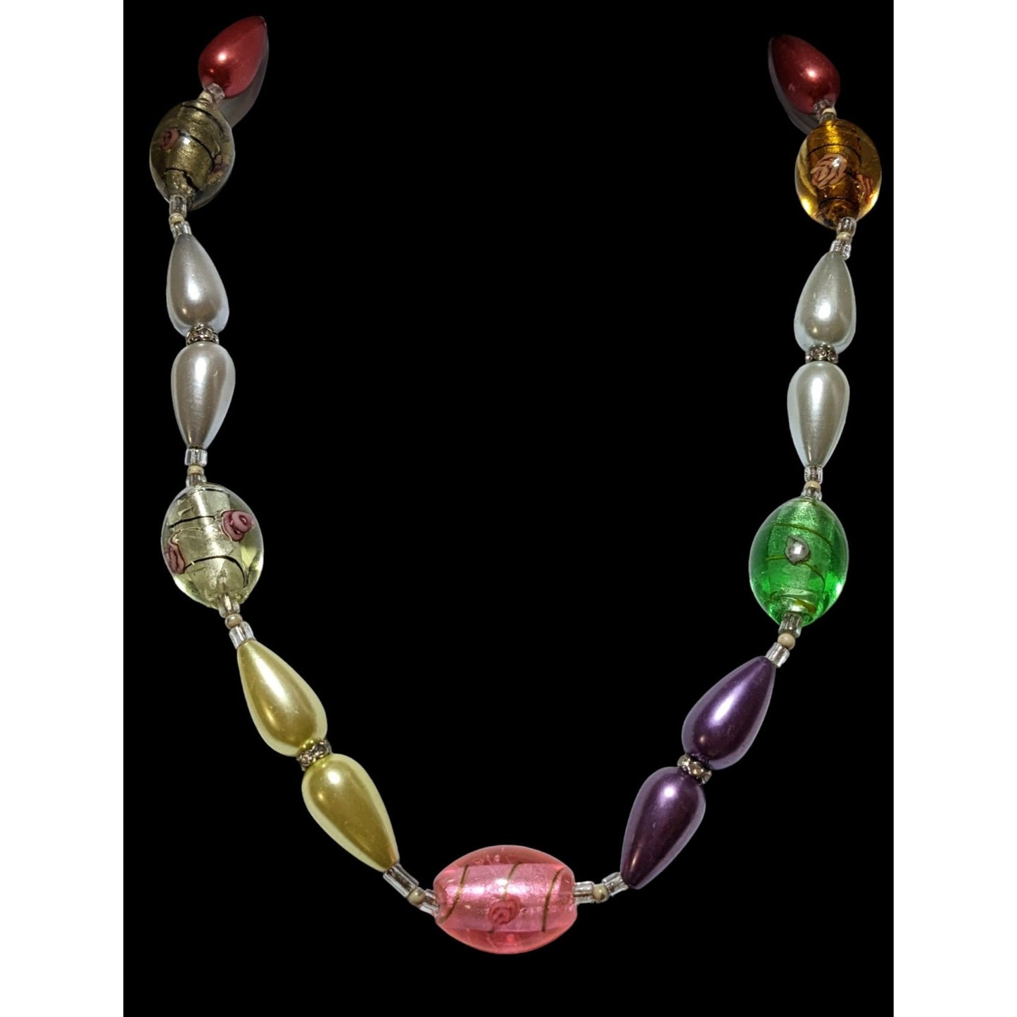 Metallic Glass Rainbow Rainbow Necklace