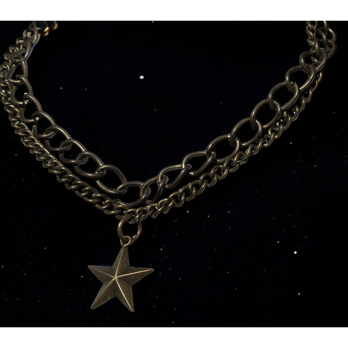 Vintage 90s Gold Star Chain Neckale