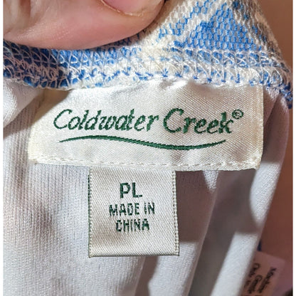 Vintage 90s Bohemian Coldwater Creek Blue And White Paisley SKirt