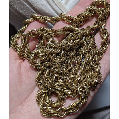 Vintage Gold Engraved Chain Opera Necklace