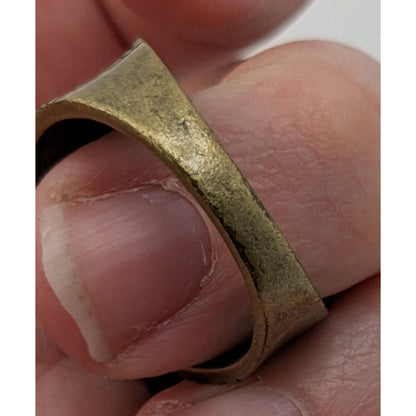 Vintage Lia Sophia "Rattan" Brass-Tone Wide Band Ring Size 9.75