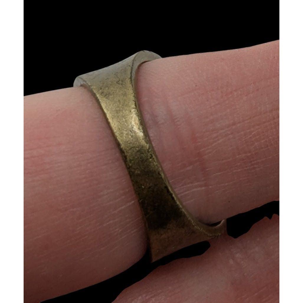 Vintage Lia Sophia "Rattan" Brass-Tone Wide Band Ring Size 9.75