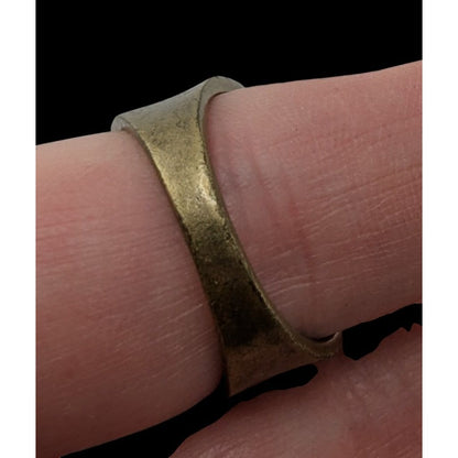 Vintage Lia Sophia "Rattan" Brass-Tone Wide Band Ring Size 9.75