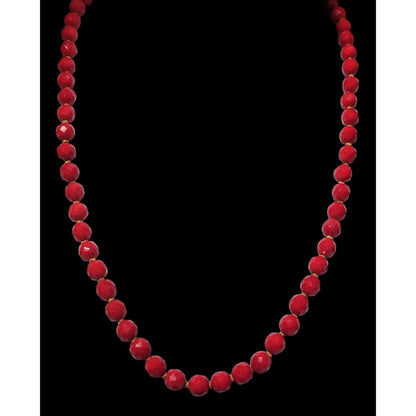 Vintage Japanese Red Glass Beaded Necklace