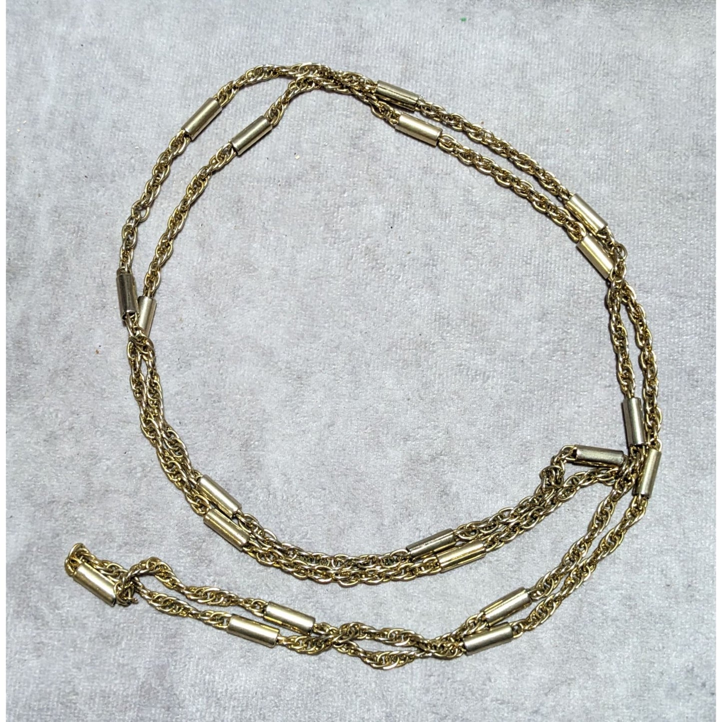 Gold Abstract Pillar Link Chain Necklace