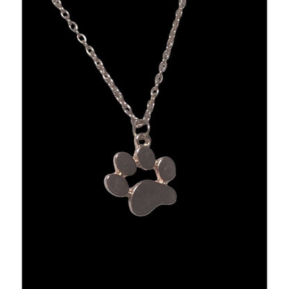 Simple Rose Gold Dog Paw Pendant Necklace