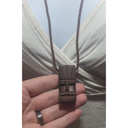 Wood Carved Totem Necklace