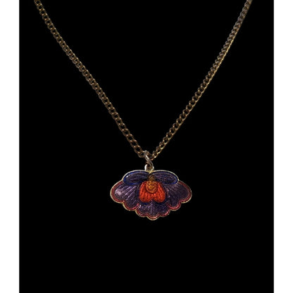 Purple Cloissone Moth Necklace